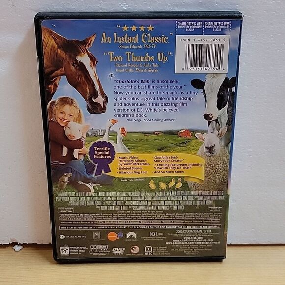 Charlotte's Web vhs movie and 2 paperback books + DVD movie - Picture 7 of 7